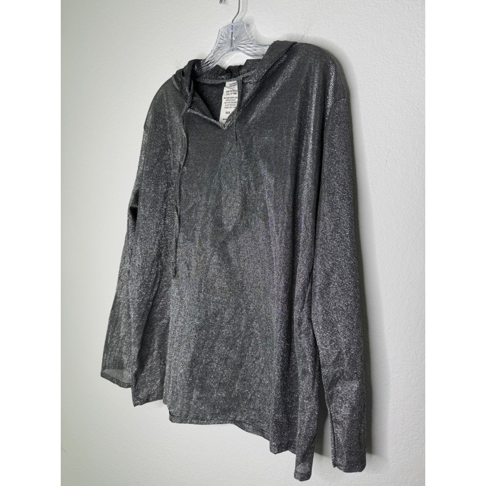 Alexanders Costumes Silver Metallic Hoodie Chain Mail Mens Size M Knight Odyssey - Picture 2 of 5